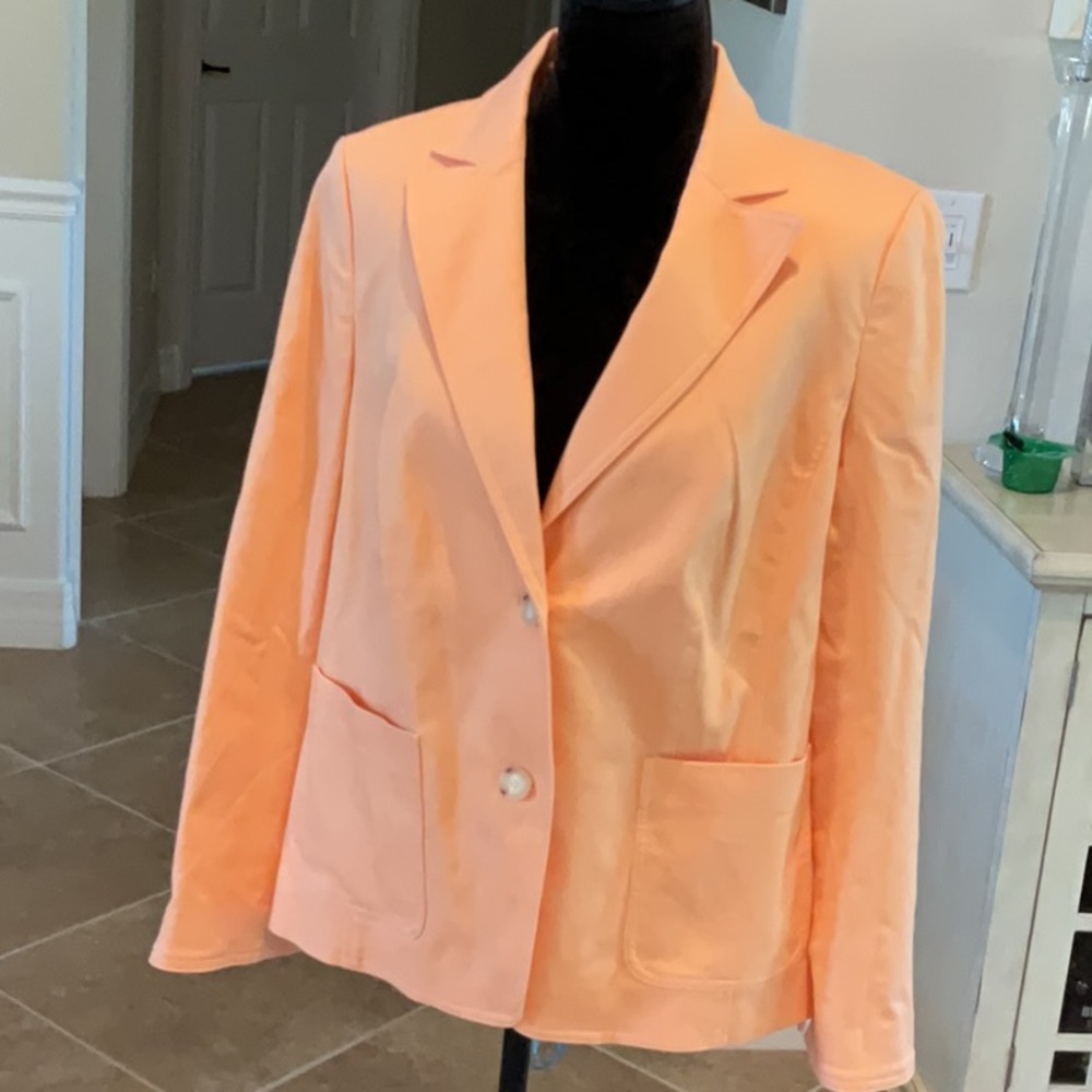 Talbots Pale Orange Two Button Front Jacket, Size… - image 1